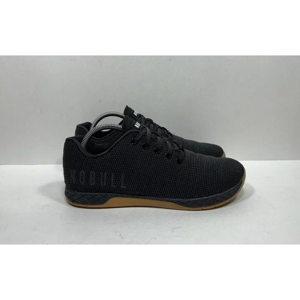 NoBull SuperFabric Trainer Lace Up Black Gum Athletic Sneakers Mens Size 9